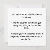 Invitation Golf Santa Claus Joyeux Noël sur Green (Dos)