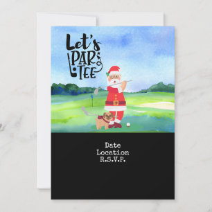 Invitation Golf Santa Claus Noël Fête de Noël Enregistrer la 