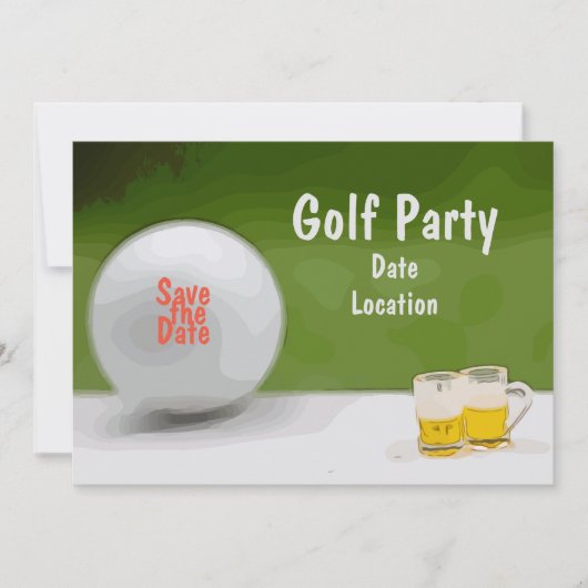 Invitation Golf Sauvegarder la date pour la fête avec de la b (Devant)