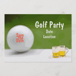 Invitation Golf Sauvegarder la date pour la fête avec de la b