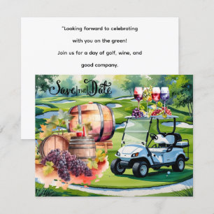 Invitation Golf Sauvez la date avec des balles de golf sur l'