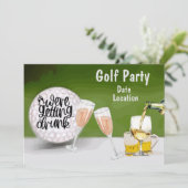 Invitation Golf Sauvez la date pour Bachelorette Party (Debout devant)