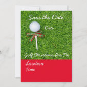 Invitation Golf Sauvez la date pour Noël avec balle de golf (Devant)
