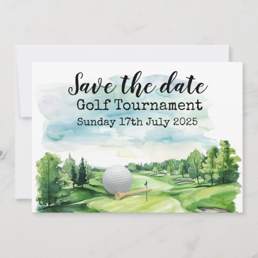 Invitation Golf Sauvez la date Tournoi de golf (Devant)