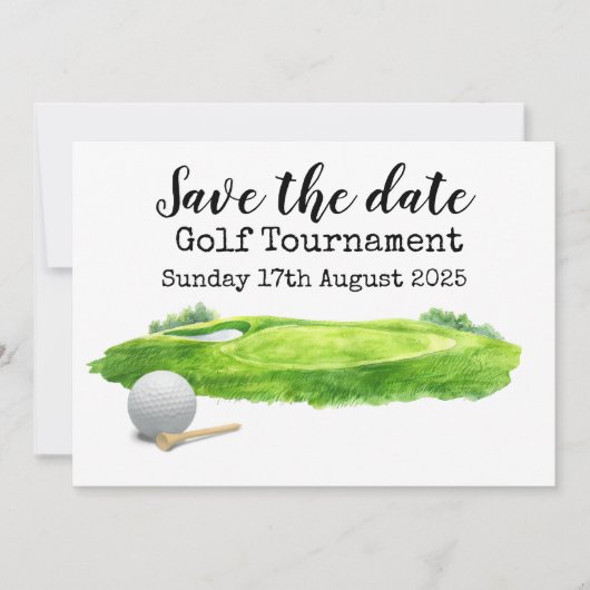 Invitation Golf Sauvez la date Tournoi de golf (Devant)