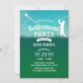 Invitation Golf Sport Retraite Party aquarelle bleu ciel (Devant)