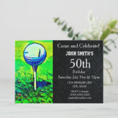 Invitation Golf sur mesure pour hommes Anniversaire Sports Pè (Debout devant)