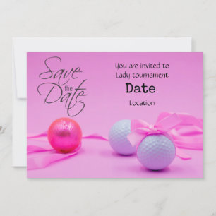 Invitation Golf sur Rose pour Woman Golfer tournoi Save Date