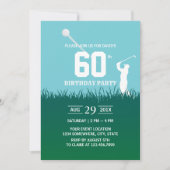 Invitation Golf Swinging 60th Birthday Party (Devant)