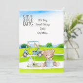 Invitation Golf Teddy Bear It's Boy for Baby shower (Debout devant)