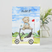 Invitation Golf Teddy Bear It's Boy for Baby shower (Debout devant)