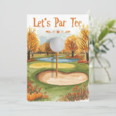 Invitation Golf Thanksgiving Party Autumn Golf Course (Debout devant)