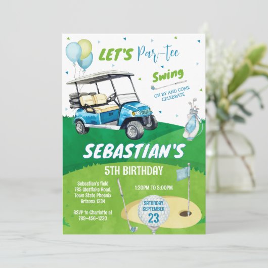 Invitation Golf Thème Anniversaire (Debout devant)