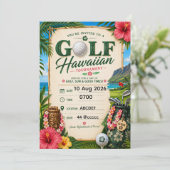 Invitation Golf thème hawaïen (Debout devant)