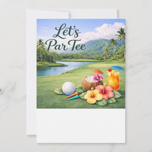 Invitation Golf  thème hawaïen (Devant)