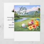 Invitation Golf  thème hawaïen (Devant / Derrière)