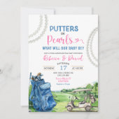 Invitation Golf Thème Putters ou Pearls Sexe Revevela Party (Devant)