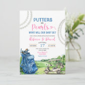 Invitation Golf Thème Putters ou Pearls Sexe Revevela Party (Debout devant)