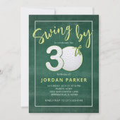 Invitation Golf Theme Swing By 30th Birthday Stylish Green (Devant)