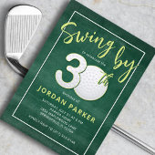 Invitation Golf Theme Swing By 30th Birthday Stylish Green
