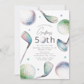 Invitation Golf Themed 50th Birthday Par-tee (Devant)