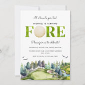 Invitation Golf tourne pour le temps de Par-tee 4e anniversai (Devant)