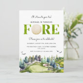 Invitation Golf tourne pour le temps de Par-tee 4e anniversai (Debout devant)