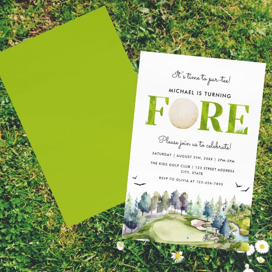 Invitation Golf Tournez à l'avant-garde 4e anniversaire