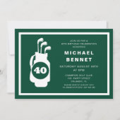 Invitation Golf Vert Moderne 40e Anniversaire (Devant)
