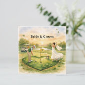 Invitation Golf Wedding Lucky in Love St. Patrick's Day theme (Debout devant)