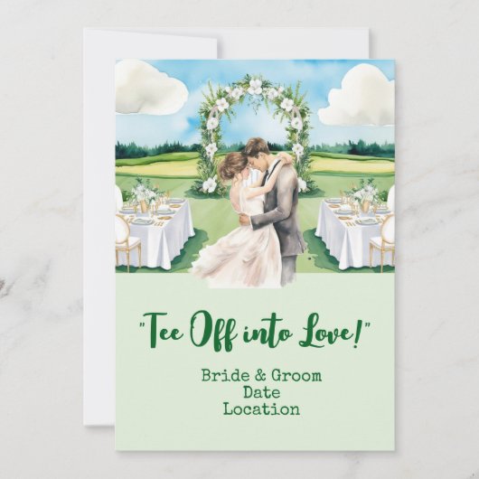 Invitation Golf Wedding on the golf course (Devant)