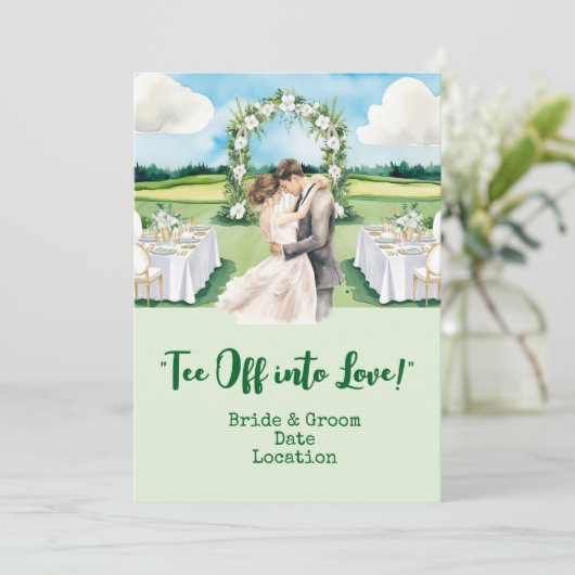 Invitation Golf Wedding on the golf course (Debout devant)