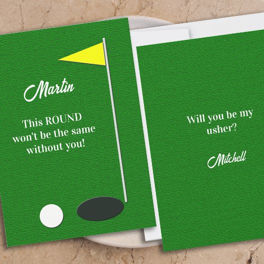 Invitation Golf Will You Be My Usher Proposal Cards