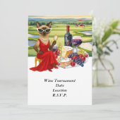 Invitation Golf wine tasting tournament with wine at course (Debout devant)