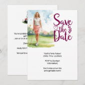 Invitation Golf  woman golfer is golfing on green  (Devant / Derrière)