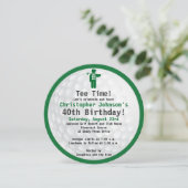 Invitation Golfball Green blac Golf Anniversaire Fête Invitat (Debout devant)