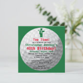 Invitation Golfball Green Gold Golf Anniversaire Fête Invitat (Debout devant)