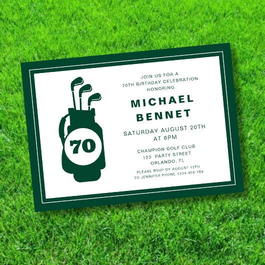 Invitation Golfe Moderne 70e Anniversaire