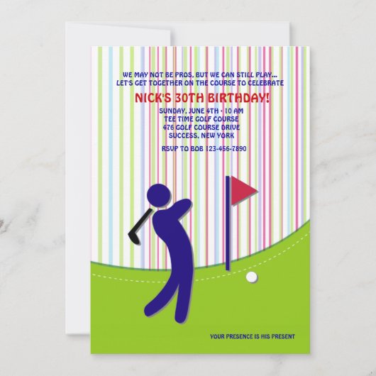 Invitation Golfer (Devant)