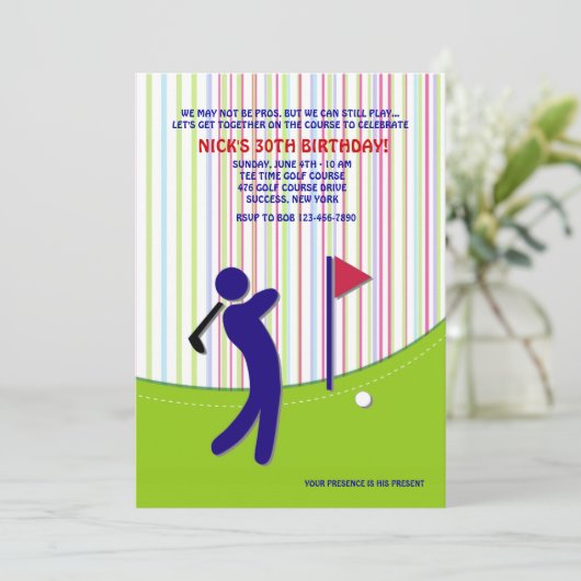 Invitation Golfer (Debout devant)