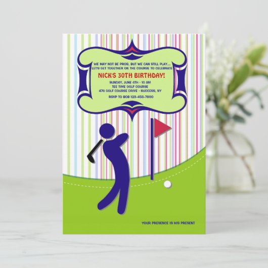 Invitation Golfer #2 (Debout devant)