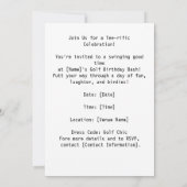 Invitation Golfer 60e anniversaire pour Amoureux des chats (Dos)