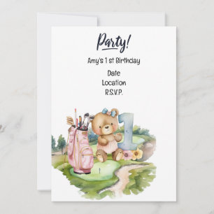 Invitation Golfer Baby 1er anniversaire Enregistrer la date