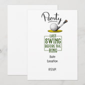 Invitation Golfer dernière balançoire avant le ring Bachelor  (Devant / Derrière)