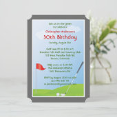 Invitation Golfer Golf Ball and Flag 30e anniversaire (Debout devant)