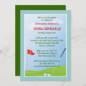 Invitation Golfer Golf Ball and Flag 30e anniversaire (Devant / Derrière)