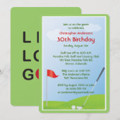 Invitation Golfer Golf Boule de golf et drapeau 30e anniversa (Devant / Derrière)