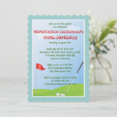 Invitation Golfer Golf Boule de golf et drapeau 30e anniversa (Debout devant)