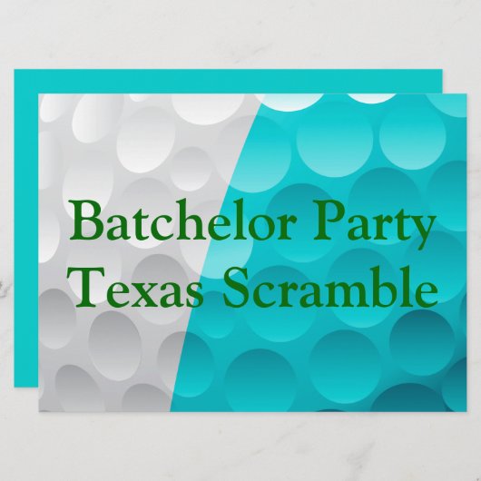 Invitation Golfer Golf Golf Green soirée de bachelor. (Devant / Derrière)