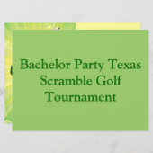 Invitation Golfer Golf Golf Green soirée de bachelor. (Devant / Derrière)